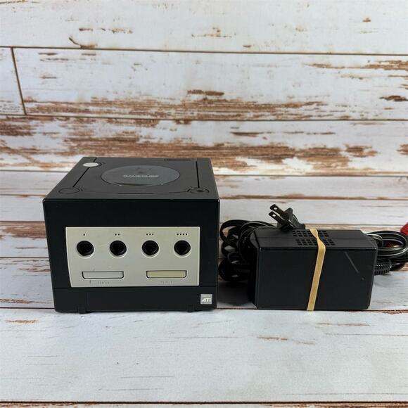 Nintendo GameCube Console Black Home Gaming System, Cables Only No Controller